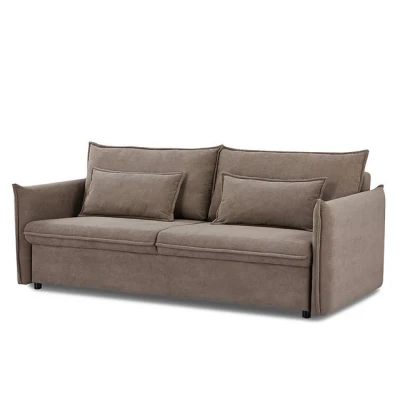 Abbildung von riess ambiente Schlafsofa APARTMENT 200cm taupe · 3 Sitzer Couch mit Cord Bezug inkl. Kissen, Einzelartikel 1 Teile, Bettfunktion für Wohn oder Gästezimmer verstellbare Rückenlehne