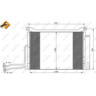 Abbildung von NRF EASY FIT 35787 Klimakondensator mit Trockner, Dichtring 15,4 13,8 Aluminium 480 MINI: Schrägheck