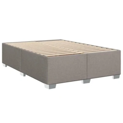 Abbildung von vidaXL Bettgestell, Bett mit Bettfüße Lattenrost, Polsterbett für Schlafzimmer, Doppelbett Bettrahmen, Modern, Taupe 160x200cm Stoff