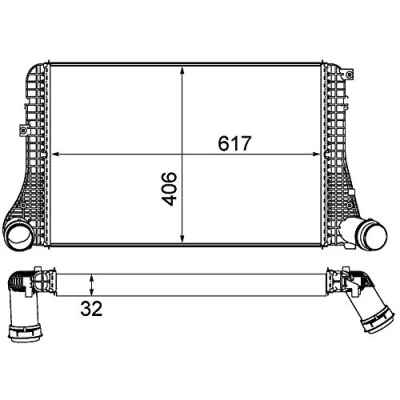 Abbildung von MAHLE ORIGINAL CI 387 000P Ladeluftkühler VOLKSWAGEN: Golf 6, 6 Variant, Beetle Schrägheck