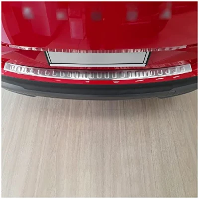 Abbildung von teileplus24 L733 Ladekantenschutz V2A Edelstahl kompatibel mit Skoda Enyaq IV ab Bj. 2021 Abkantung, Farbe:Silber gebürstet