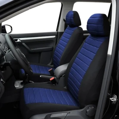 Abbildung von TOYOUN Universelle Sitzbezüge Auto Vordersitze Autositzbezüge Schonbezüge Vorne Vordersitzbezüge Seitenairbag geeignet, 2er Jacquard Fabirk Autoschonbezüge, Blau