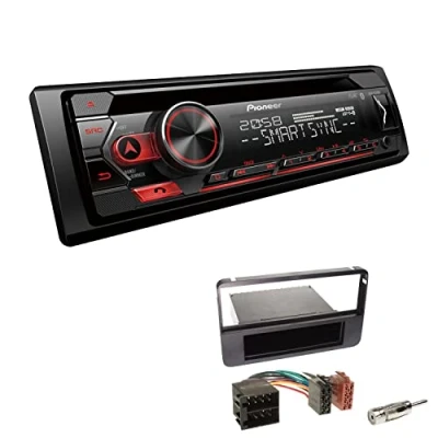 Abbildung von Pioneer DEH S320BT 1 DIN Autoradio Bluetooth CD Tuner USB Spotify inkl. Einbauset passend für Alfa Romeo Brera 2005 2010 schwarz