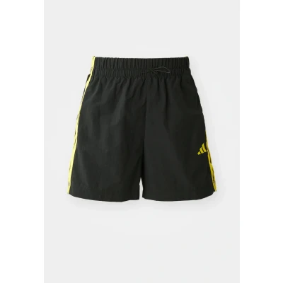 Abbildung von adidas Sportswear Essentials 3 Stripes Lifestyle Kurze Sporthose, Damen, Größe: Small, Black/hazy yellow