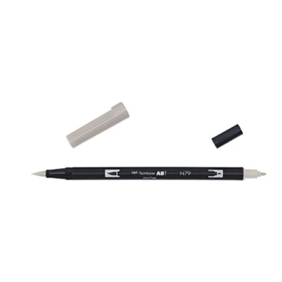 Abbildung von Tombow ABT Dual Brush Pen, N79 1P, Stift mit zwei Spitzen, perfekt fürs Hand Lettering und Bullet Journal, wasservermalbar, warm gray 2
