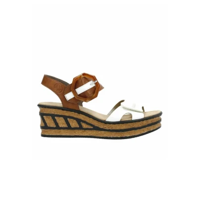 Abbildung von Rieker Plateausandalette, Damen, Größe: 38, White Schuhe