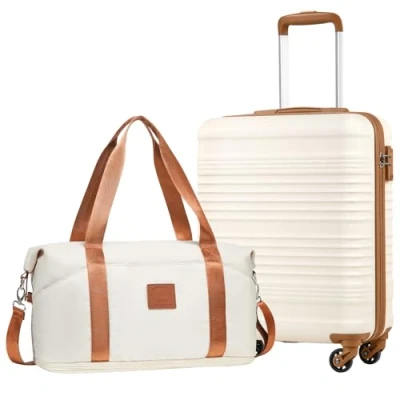 Abbildung von COOLIFE Handgepäck Koffer 55x40x20cm und Kabinentasche 20L(45x36x20cm) Set für Ryanair Fluggesellschaft Kabinengepäck Hartschlagenkoffer Leichtgewicht mit TSA Schloss