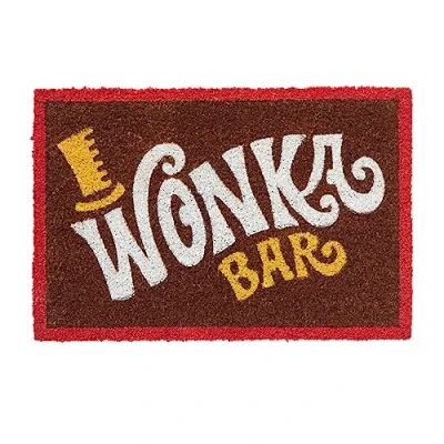 Abbildung von Grupo Erik Kokosmatte Fußmatte Willy Wonka Charlie und die Schokoladenfabrik Schmutzfangmatte 49x49 Fußabtreter Außen Innen Türvorleger mit Offizieller Lizenz