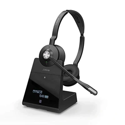 Abbildung von Jabra Engage 65 On Ear DECT Stereo Headset Skype for Business Certified Wireless Headphones with Advanced Noise Cancellation Deskphones and Softphones Black UK Version