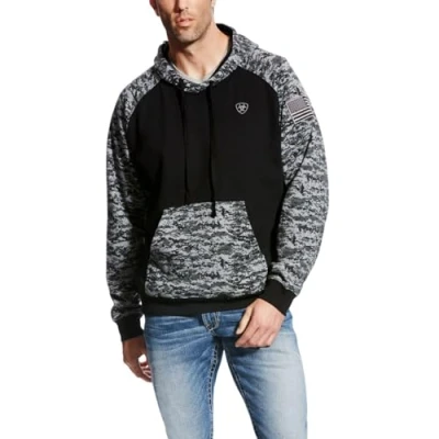 Abbildung von ARIAT Herren Hooded Sweatshirt, Patriot Black Digi Camo, Large