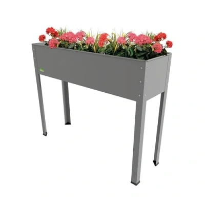Abbildung von Bio Green Hochbeet &quot;Freising L&quot; aus verzinktem Metall B 100 x T 30 H 80 cm