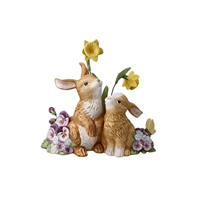 Abbildung von Goebel Osterhase &quot;Frühlingserwachen&quot;, Sammelfigur, Hasenpaar mit Blumen