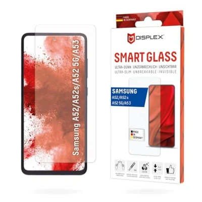Abbildung von DISPLEX Smart Glass (9H) für Samsung Galaxy A52/A52(s) 5G/A53 5G Montagesticker, unzerbrechlich, ultra dünn, unsichtbar
