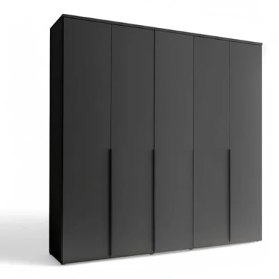 Abbildung von Stella Trading KEVO Kleiderschrank in Graphit Vielseitiger Drehtürenschrank 5 türig für Ihr Schlafzimmer 225 x 52 cm (B/H/T)