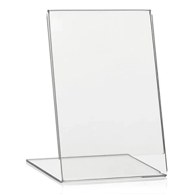 Abbildung von DIN A6 Werbeaufsteller/L Ständer/L Aufsteller im Hochformat/Tischaufsteller aus original PLEXIGLAS®