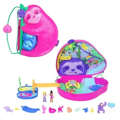 Abbildung von Mattel Polly Pocket Compact Handtasche Lazy Family Figur (HRD40)