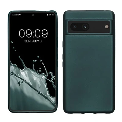 Abbildung von kwmobile Case kompatibel mit Google Pixel 7 Hülle Schutzhülle aus Silikon metallisch schimmernd Handyhülle Metallic Petrol