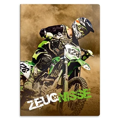 Abbildung von itenga Organisationsmappe Zeugnismappe A4 Kunststoff Sichtbuch Motiv Motocross