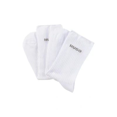 Abbildung von HUGO Damen 2p Fine Rib Cc W QUARTER SOCKS, White100, 39 42 EU