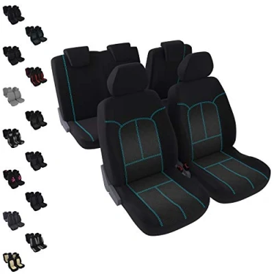 Abbildung von DBS Autositzbezüge Schonbezüge PKW/Auto 5 Sitze Blau Universal rutschfest Waschbar