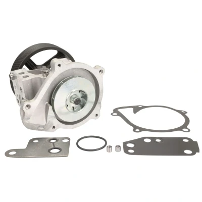 Abbildung von HEPU P249 Wasserpumpe mit Keilrippenriemenscheibe Dichtungen, Dichtung mechanisch 131mm einteiliges Gehäuse FORD: Transit Mk6 Kastenwagen