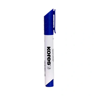 Abbildung von Kores K Marker XW1: Blauer Whiteboard mit Rundspitze, trocken abwischbar und nahezu geruchslose Tinte, Schul Bürobedarf, 12 Stück Packung
