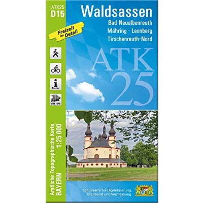 Abbildung von ATK25 D15 Waldsassen (Amtliche Topographische Karte 1:25000): Bad Neualbenreuth, Mähring, Leonberg, Tirschenreuth Nord: ... Amtliche 1:25000 Bayern)