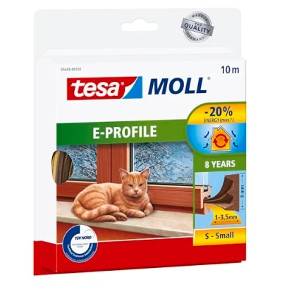 Abbildung von tesa Dichtungsbänder tesamoll E Profil Gummidichtung 9 mm x 10 m braun