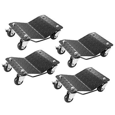 Abbildung von VEVOR Tragbarer Reifenwagen 4 STK. 3000 kg Belastbar Elektrofahrzeug Notfallwagen Rad Robuster, Mobiler Trolley, Stahlwagen Reifenhalter, Geeignet für Auto, Motorräder Pickups usw.