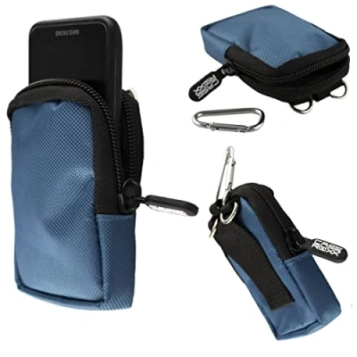 Abbildung von caseroxx Canvas Tasche kompatibel mit Dexcom G6 Receiver, (Canvas in blau)