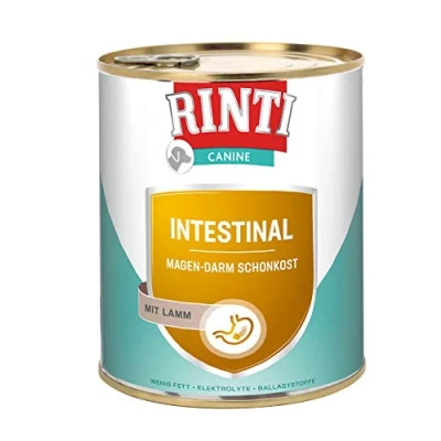Abbildung von RINTI Canine Intestinal Leicht verdauliches Diät Nassfutter für ausgewachsene Hunde mit gastrointestinalen Problemen. Alleinfutter erhöhtem Elektrolytgehalt in der Dose 6x800g Lamm