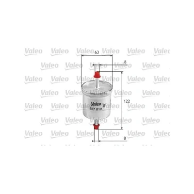 Abbildung von VALEO 587012 Kraftstofffilter Leitungsfilter 8 NISSAN: MICRA 3, Patrol GR 4 SUV, 5 OPEL: Campo, ISUZU: Trooper I SUV
