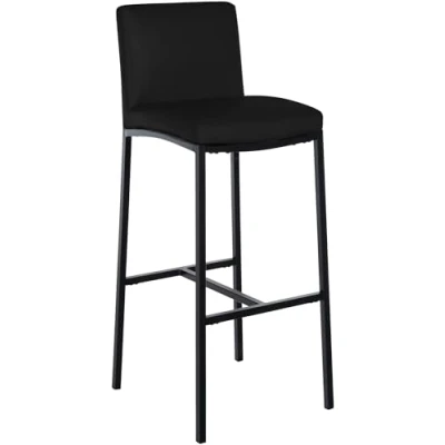 Abbildung von CLP Barhocker Freeport I Gepolsterter Barstuhl Thekenhocker mit Rückenlehne und Vierfußgestell aus Metall, Farbe:schwarz, Material:Kunstleder