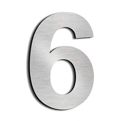 Abbildung von nanlyiau 6in/15.5cm Edelstahl hausnummer Hausnummern aus zahlen massivem SUS304,gebürstet schwebe effekt(6in 6/9)