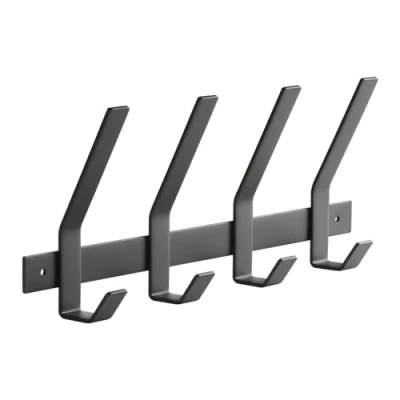 Abbildung von SO TECH® Hakenleiste Blackline ALBA schwarz pulverbeschichtet, (1 St), Länge 345 mm mit 4 Haken groß