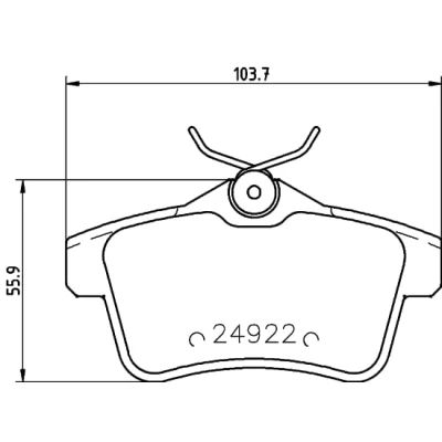 Abbildung von HELLA 8DB 355 014 531 Bremsbelagsatz nicht für Verschleißwarnanzeiger vorbereitet mit Bremssattelschrauben Zubehör PEUGEOT: 508 I SW, 5008