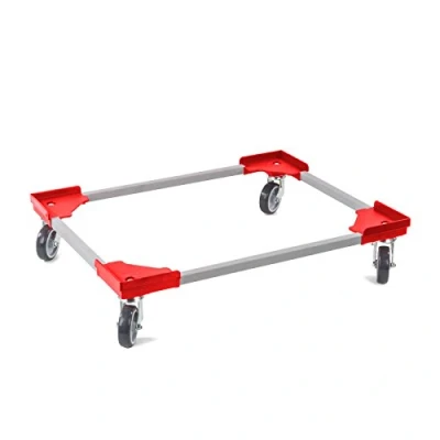 Abbildung von aidB Transportroller Variabel 800x600 Gummiräder 4 Lenkrollen Rot