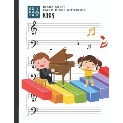 Abbildung von Blank Sheet Piano Music Notebook Kids: Wide Staff for Kids with 100 Pages of Manuscript Paper ... Lover Classic White Cover (Large)