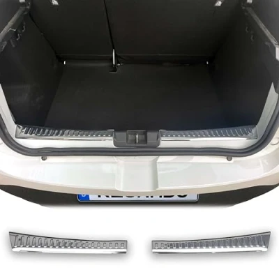 Abbildung von RECAMBO Ladekantenschutz für Dacia Sandero III, DJF, BJ ab 2021&gt; Stoßstangenschutz, V2A rostfrei, Exklusive Optik, praktischer Schutz &amp; perfekte Passform