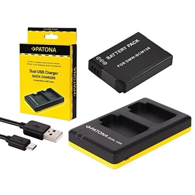 Abbildung von 2in1 SET für die Panasonic Lumix TZ71 / DMC TZ71EG PREMIUM Akku kompatibel mit BCM13 (1100mAh) + Dual Ladegerät (lädt 2 Akkus gleichzeitig)