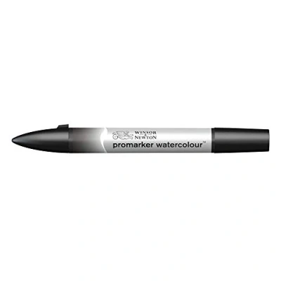 Abbildung von Winsor &amp; Newton 0201337 Aquarellmarker 2 Spitzen, Pinsel und feiner Spitze, lichtecht, hochpigmentierte Aquarellfarben für Kalligrafie, Zeichnungen Lampenschwarz
