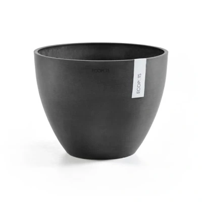 Abbildung von Ecopots Antwerpen konisch 50 cm dunkelgrau Pflanzen /Blumentopf