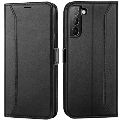 Abbildung von Verco Handyhülle für Samsung Galaxy S21 FE, 6,4 Zoll Premium Klapphülle Handy Flip Case FE 5G Hülle Book Tasche, Schwarz
