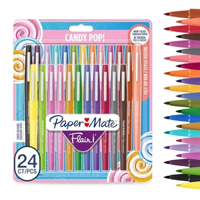 Abbildung von PAPER MATE Flair Filzstifte mittlere Spitze (0,7mm) Candy POP Farben 24 Stück
