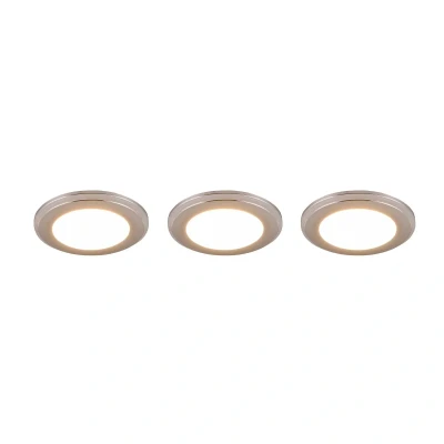 Abbildung von Trio Leuchten LED Einbauleuchte Argus 3er Set 653610306, Kunststoff Chrom, inkl. 4 Watt RBG mit Farbwechsel, Fernbedienung, Dimmbar