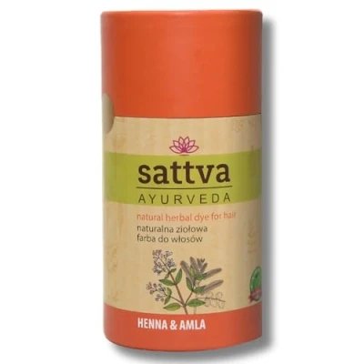 Abbildung von Natürliche Haarfarbe in Rot Doppelte Portion von Sattva Ayurveda: Henna für Allergiker Bio Pflanzenhaarfarbe Naturhaarfarbe, &amp; Amla Volumen und Glanz ECOCERT