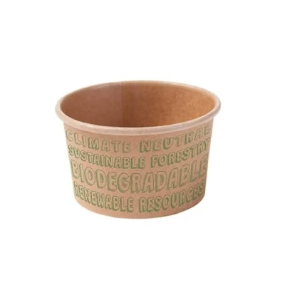Abbildung von GREENBOX Bio Eisbecher aus Pappe 50 Stück I Kraft Karton Becher braun Kompostierbare ungebleicht Speisebecher to Go Pappbecher biologisch abbaubar 125 ml
