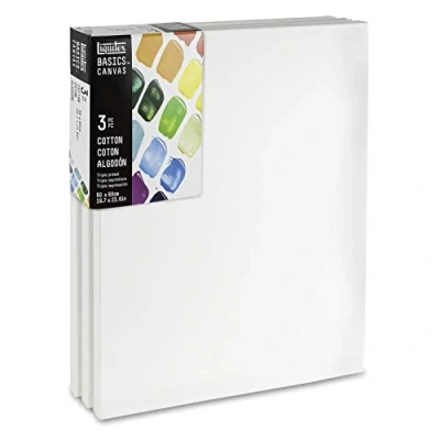 Abbildung von Liquitex 471050070 Basics Keilrahmen aus Fichtenholz 3er Set 50x70cm Leinwand 100% Baumwolle 280g/m², stabiler Fichtenholz, weiß vorgrundierte für Acrylfarben &amp; Ölfarben