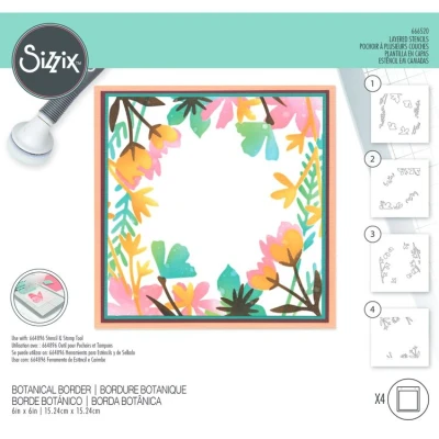 Abbildung von Sizzix Schablonen, mehrlagig, botanischer Rand