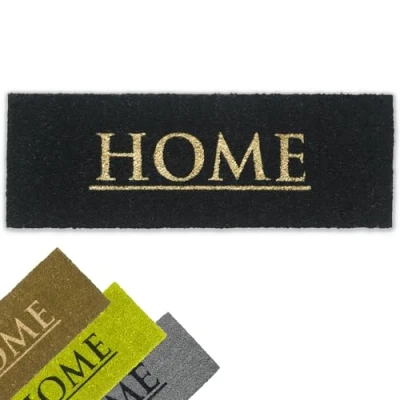 Abbildung von Kokosmatte als innen und aussen Bereich Fußmatte in 26x75 cm Kokosfaser Türmatte Home Spruch schwarz Sauberlaufmatte Outdoor Fußabstreifer für Haustür, Flur, Garten